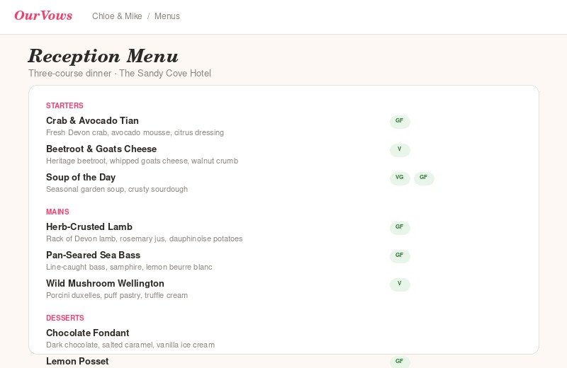 Dine feature preview